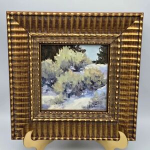 Fine Art Oil Painting Landscape Sagebrush‎ Signed NV Artist Kathryn Grider 10x10